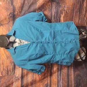 Rider's by Lee Teal Short Sleeved Button Up Dress Shirt